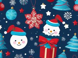 Cute Blue Christmas Wallpaper  