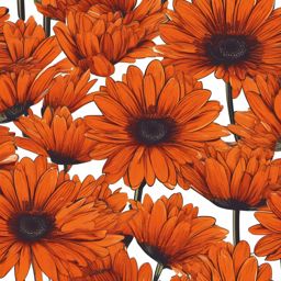 Gerbera Daisy Clip Art - A vibrant gerbera daisy in orange hues,  color vector clipart, minimal style