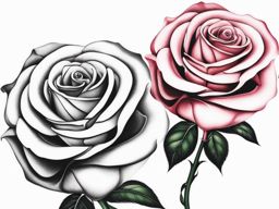 Rose and stem tattoo, Tattoos featuring both roses and their delicate stems.  color, tattoo patterns, white clean background