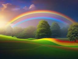 Rainbow In Sky Background  