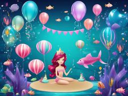 Birthday Background Wallpaper - mermaid backdrop  