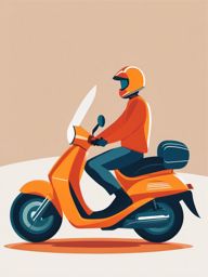 Moped Scooter Clipart - A moped scooter for quick commutes.  color vector clipart, minimal style