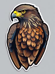 Hawk Sticker - A majestic hawk soaring in the sky. ,vector color sticker art,minimal