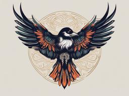 skeleton bird tattoo  simple vector color tattoo