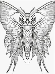 Mothman Coloring Pages - Mysterious Winged Creature of American Folklore  minimal black outline printable sheet, coloring page