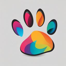 Paw print icon - Paw print representing animals and pets,  color clipart, vector art