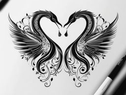 matching sister tattoos black and white design 