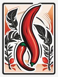 Cayenne Pepper Sticker - Bring the heat to your recipes with the fiery kick of cayenne pepper, , sticker vector art, minimalist design