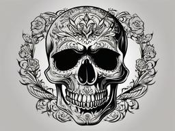 half human half skull tattoo  simple vector color tattoo