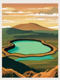 The Ngorongoro Crater clipart - Large volcanic caldera in Tanzania, ,color clipart vector style