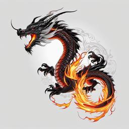 fire dragon tattoo meaning  simple color tattoo,white background