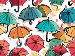 Umbrella sticker- Protective and portable, , sticker vector art, minimalist design