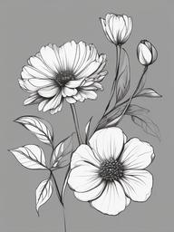 easy drawings of flowers  minimal rough sketch scribbles,doodles,black and white