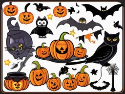 Halloween Clip Art, Spooky Halloween-themed illustrations. 