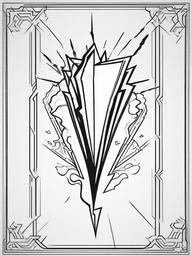 Heart and Lightning Bolt Coloring Pages - Electrifying Hearts with Lightning Bolts  minimal black outline printable sheet, coloring page
