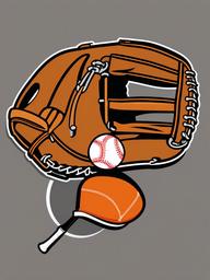 Sport clipart - baseball glove and bat  vector clipart