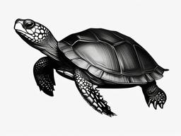 drawing of a spotted turtle  minimal rough sketch scribbles,doodles,black and white