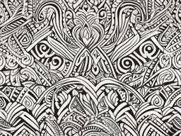 maori inspired tattoo  simple color tattoo,minimalist,white background