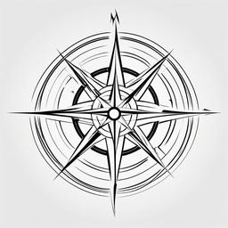 Abstract Compass Tattoo - Artistic and abstract representation of a compass.  simple vector tattoo,minimalist,white background