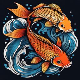 pisces koi fish tattoo designs  simple vector color tattoo