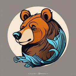 cartoon bear tattoo  simple vector color tattoo