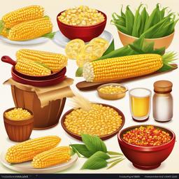 Corn clipart - corn based recipes  vector clipart