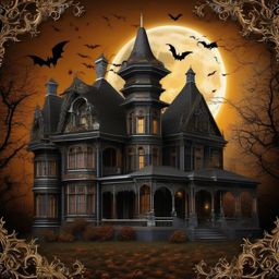 Haunted Victorian Manor Halloween Wallpaper intricate details, patterns, wallpaper photo