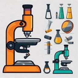 Microscope clipart - Scientific instrument for magnifying small objects, ,color clipart vector style