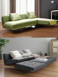 Bed clipart - foldable sofa bed in a living room  