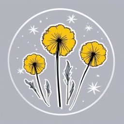 Dandelion Wishes Sticker - Make a wish and blow on a dandelion in this whimsical and hopeful sticker, , sticker vector art, minimalist design