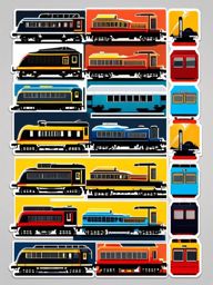 Train Engine Sticker - Locomotive power, ,vector color sticker art,minimal
