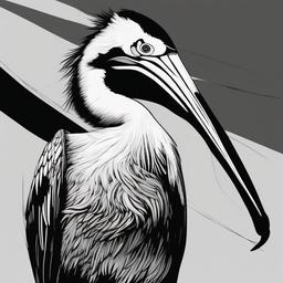 drawing of pelican  minimal rough scribbles,doodles,black and white