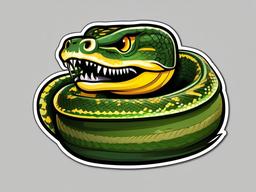 Python cartoon - large, constricting snake from the jungle  cartoon sticker style