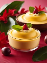 maracuyá mousse in a tropical paradise - delighting in tangy and sweet maracuyá (passion fruit) mousse in a lush tropical paradise. 