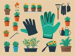 Gardening Gloves clipart - Protecting hands while gardening, ,vector color clipart,minimal