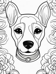 Cartoon Dog Coloring Pages - Whimsical Dog with Fun Expressions  minimal black outline printable sheet, coloring page