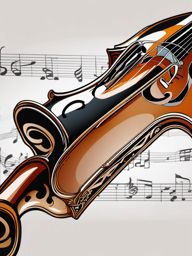 Intricate Scroll of a Violin Clipart - Close-up of the intricate scroll of a finely crafted violin.  color clipart, minimalist, vector art, 