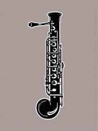 Clarinet Sticker - Harmonizing with the mellow and versatile tones of a clarinet, , sticker vector art, minimalist design