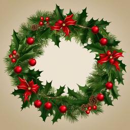 Christmas Wreath clipart - wreath made of holly  clipart