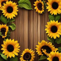 Wood Background Wallpaper - wood background with sunflowers  