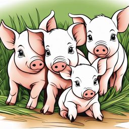 piglets cute animals coloring page 