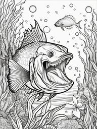 Anglerfish Coloring Pages - Deep Sea Predator with Light  black outline printable sheet, coloring page