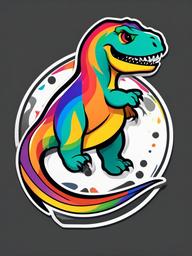 Pride Dinosaur Tattoo - Infuse vibrant colors and LGBTQ+ pride with a dinosaur-themed pride tattoo.  simple vector color tattoo,minimal,white background