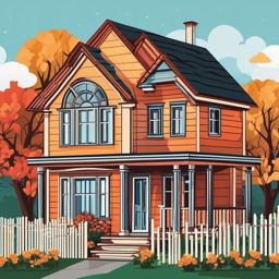 House clipart - Cozy house representing home and real estate,  color clipart, vector art