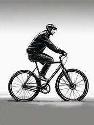 drawing of a man riding a bicycle  minimal rough sketch scribbles,doodles,black and white