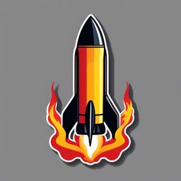 Rocket Flame Sticker - Intense flames during a rocket launch, ,vector color sticker art,minimal