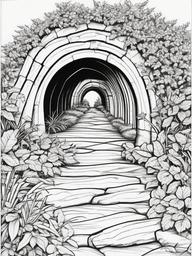 Bug Coloring Pages - Ants building a tunnel in the soil  simple coloring pages