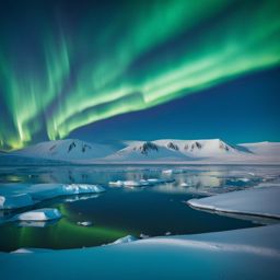 spitsbergen, svalbard - craft a polar night scene at spitsbergen, with icy landscapes and the possibility of the northern lights. 