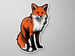 Red Fox Sticker - A sleek red fox with a bushy tail. ,vector color sticker art,minimal
