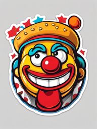 Cheeseburger Clown sticker- Patty Pranks Parade, , sticker vector art, minimalist design